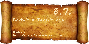 Borbás Tarzícia névjegykártya